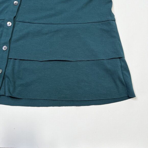 SOFT SURROUNDINGS Green Cettina Button Down Tunic Top Size Small Shirt 2ER28 - Picture 10 of 11